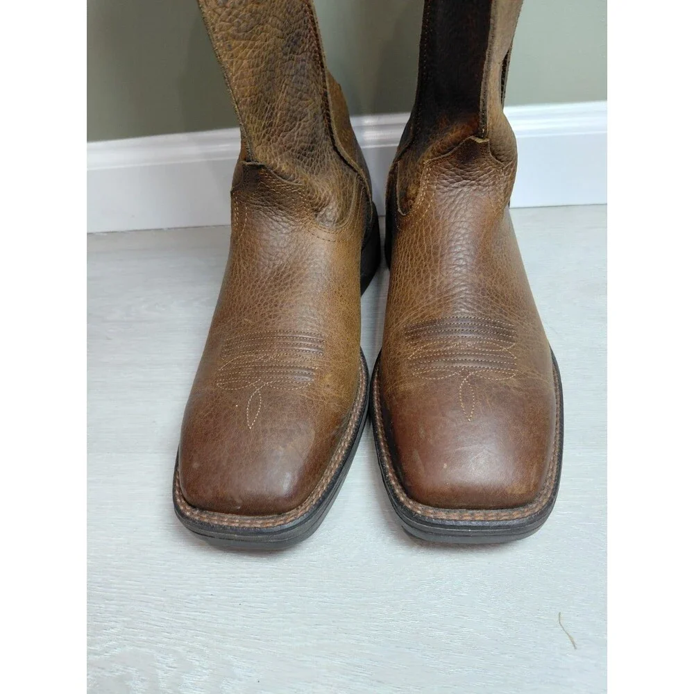 Ariat Rambler Western Boot Men Size 10D Brown Leather Square Toe